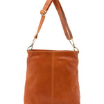 Borsa a spalla da donna 100% pelle 5553-Cognac I Fratelli