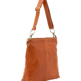Borsa a spalla da donna 100% pelle 5553-Cognac I Fratelli