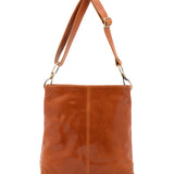 Borsa a spalla da donna 100% pelle 5553-Cognac I Fratelli