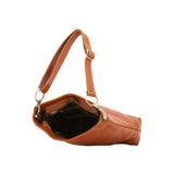 Borsa a spalla da donna 100% pelle 5553-Cognac I Fratelli