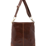 Borsa a spalla da donna 100% pelle 5553-Marrone I Fratelli