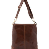 Borsa a spalla da donna 100% pelle 5553-Marrone I Fratelli