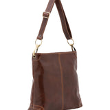 Borsa a spalla da donna 100% pelle 5553-Marrone I Fratelli