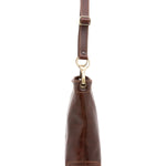 Borsa a spalla da donna 100% pelle 5553-Marrone I Fratelli