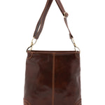 Borsa a spalla da donna 100% pelle 5553-Marrone I Fratelli