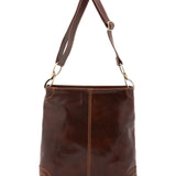 Borsa a spalla da donna 100% pelle 5553-Marrone I Fratelli