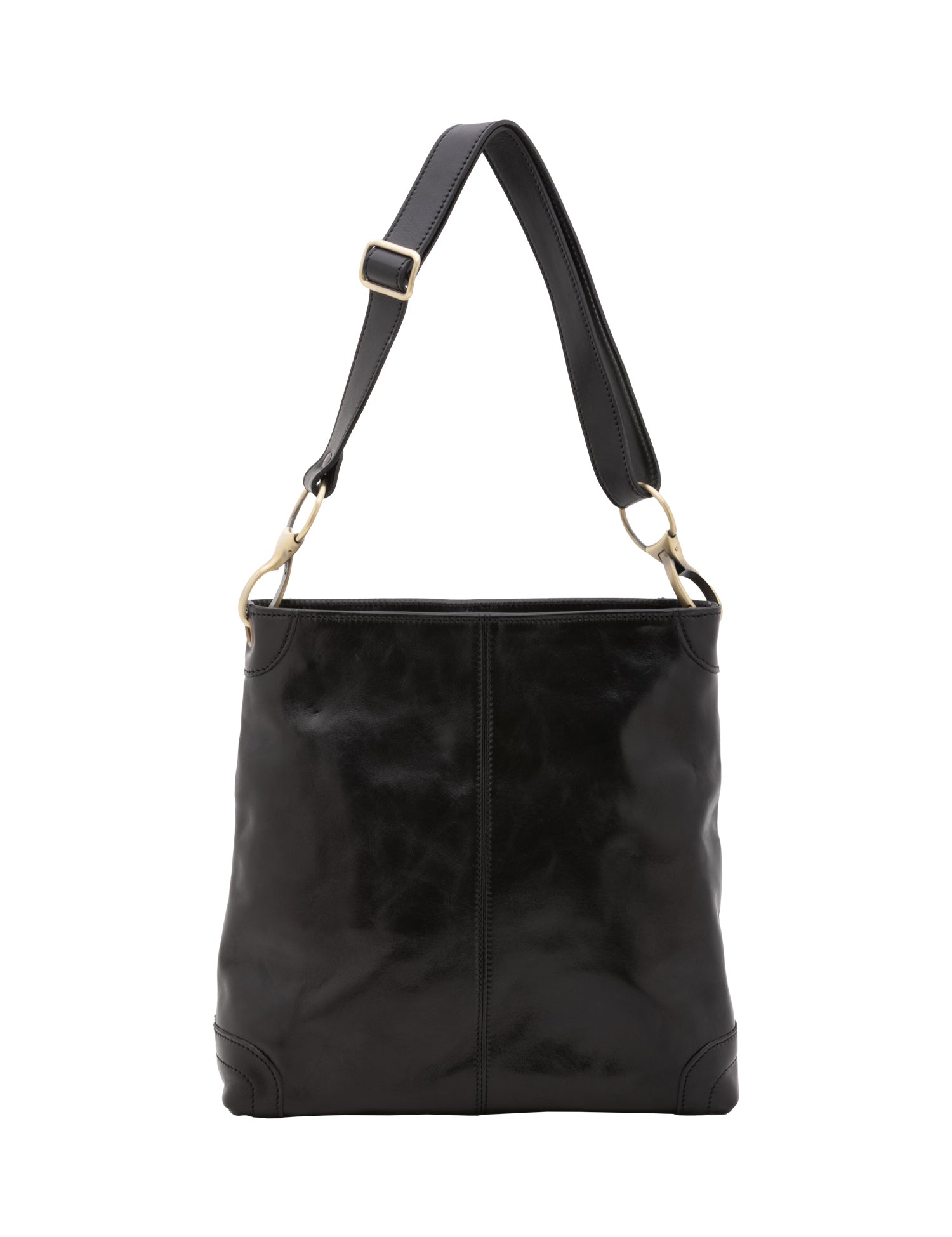 Borsa a spalla da donna 100% pelle 5553-Nero I Fratelli