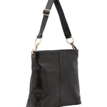 Borsa a spalla da donna 100% pelle 5553-Nero I Fratelli
