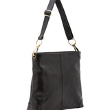 Borsa a spalla da donna 100% pelle 5553-Nero I Fratelli