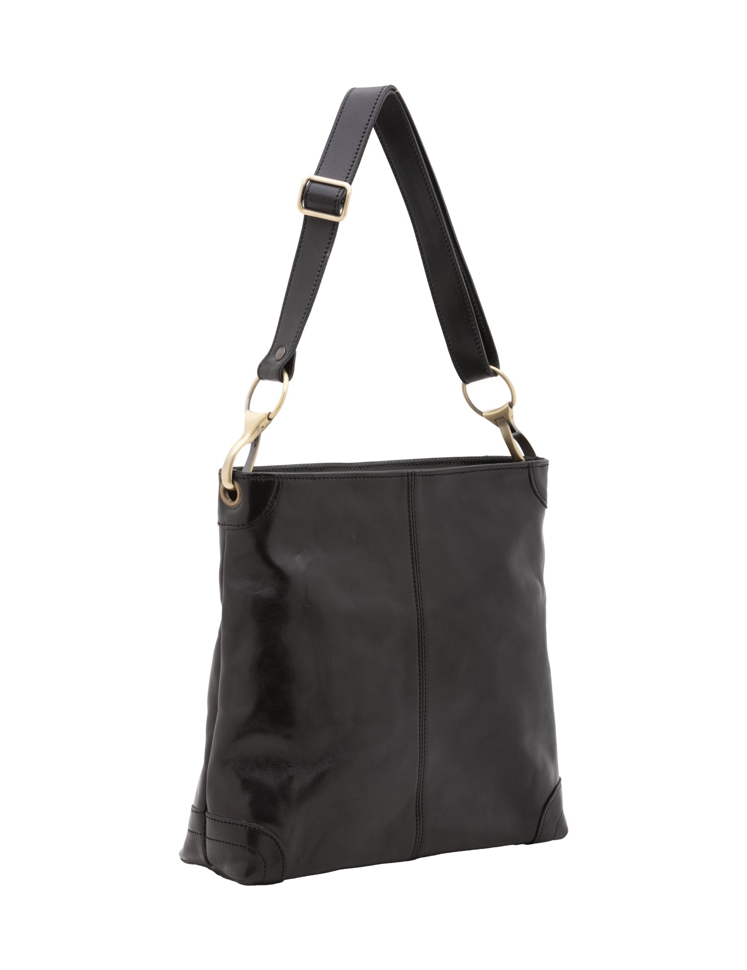 Borsa a spalla da donna 100% pelle 5553-Nero I Fratelli