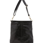 Borsa a spalla da donna 100% pelle 5553-Nero I Fratelli