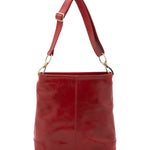 Borsa a spalla da donna 100% pelle 5553-Rosso I Fratelli