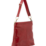 Borsa a spalla da donna 100% pelle 5553-Rosso I Fratelli