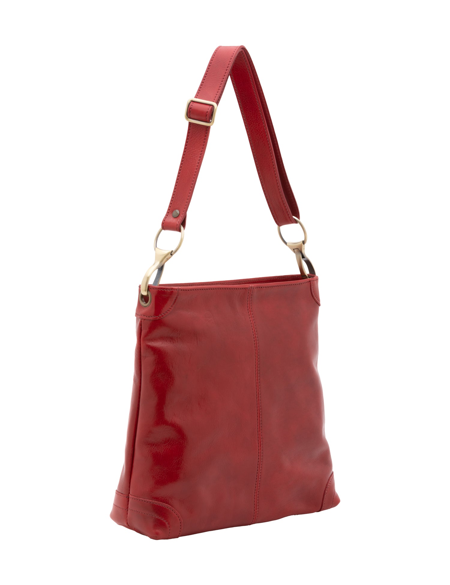 Borsa a spalla da donna 100% pelle 5553-Rosso I Fratelli
