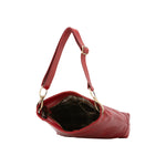 Borsa a spalla da donna 100% pelle 5553-Rosso I Fratelli