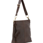 Borsa a spalla da donna 100% pelle 5553-Tmoro I Fratelli