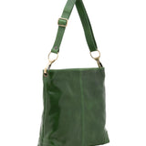 Borsa a spalla da donna 100% pelle 5553-Verde I Fratelli