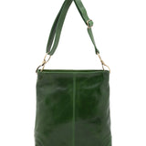 Borsa a spalla da donna 100% pelle 5553-Verde I Fratelli