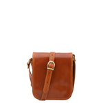 Borsa a tracolla da uomo in vera pelle Made in Italy 5554-Cognac I Fratelli