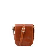 Borsa a tracolla da uomo in vera pelle Made in Italy 5554-Cognac I Fratelli