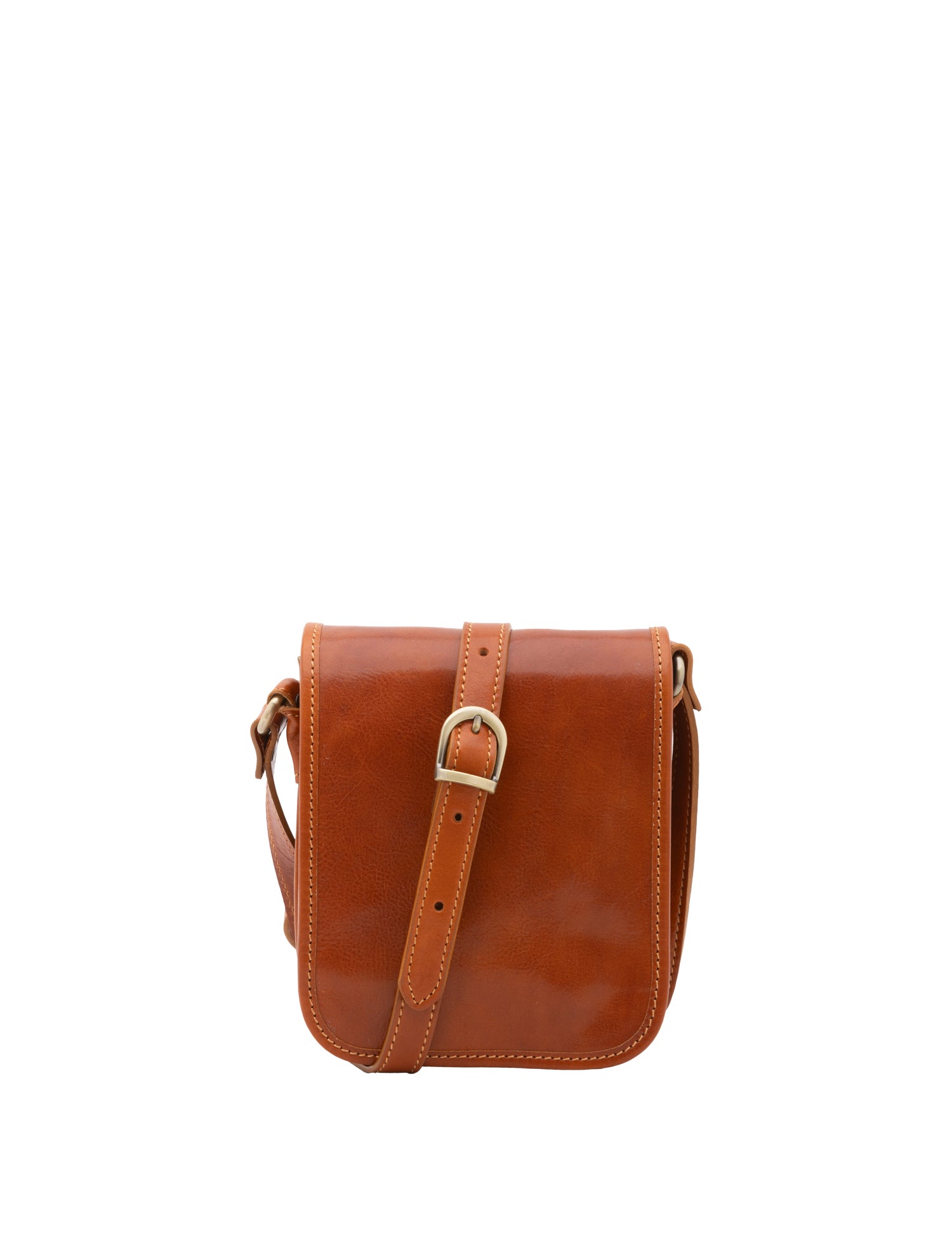 Borsa a tracolla da uomo in vera pelle Made in Italy 5554-Cognac I Fratelli