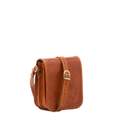 Borsa a tracolla da uomo in vera pelle Made in Italy 5554-Cognac I Fratelli