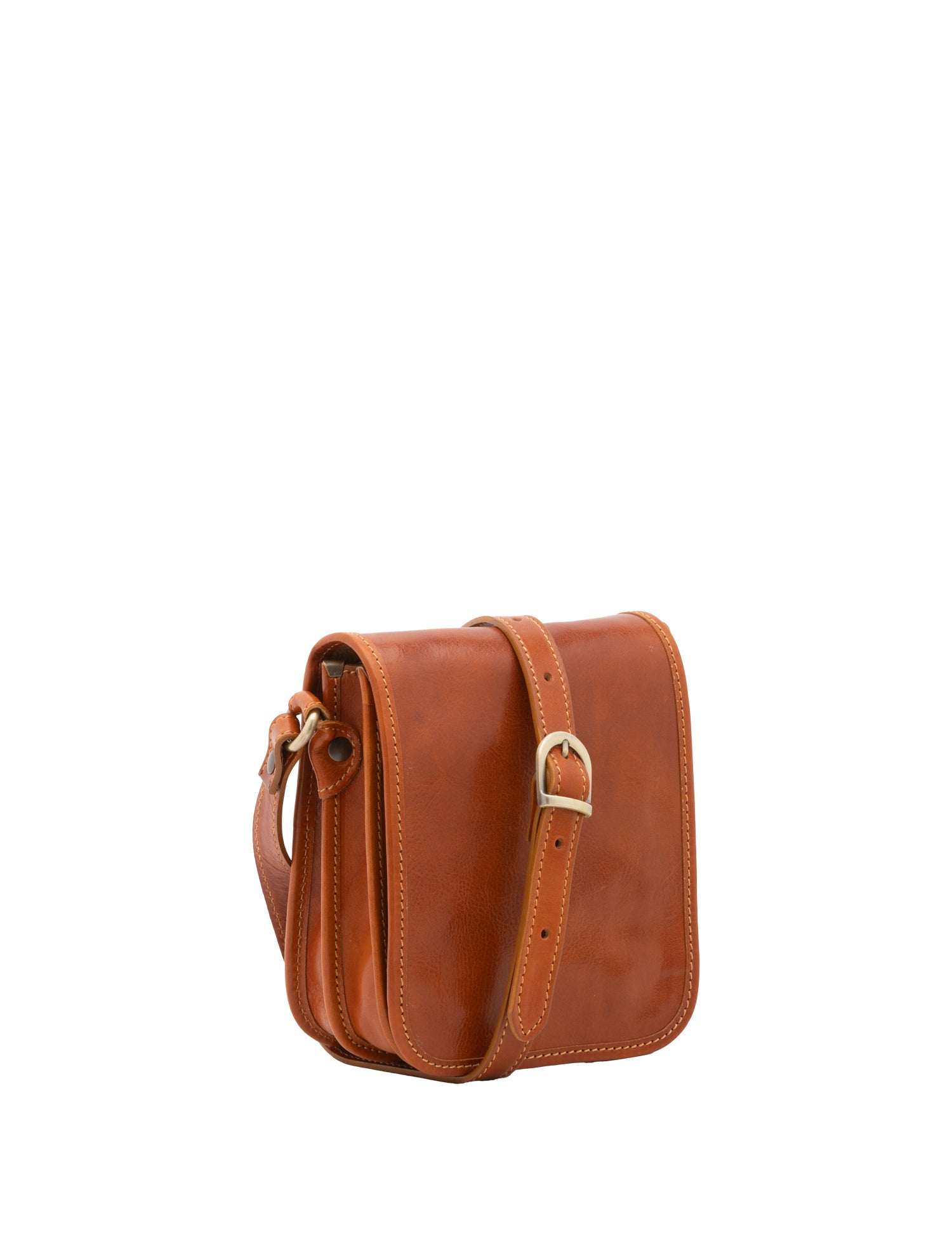 Borsa a tracolla da uomo in vera pelle Made in Italy 5554-Cognac I Fratelli