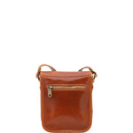 Borsa a tracolla da uomo in vera pelle Made in Italy 5554-Cognac I Fratelli