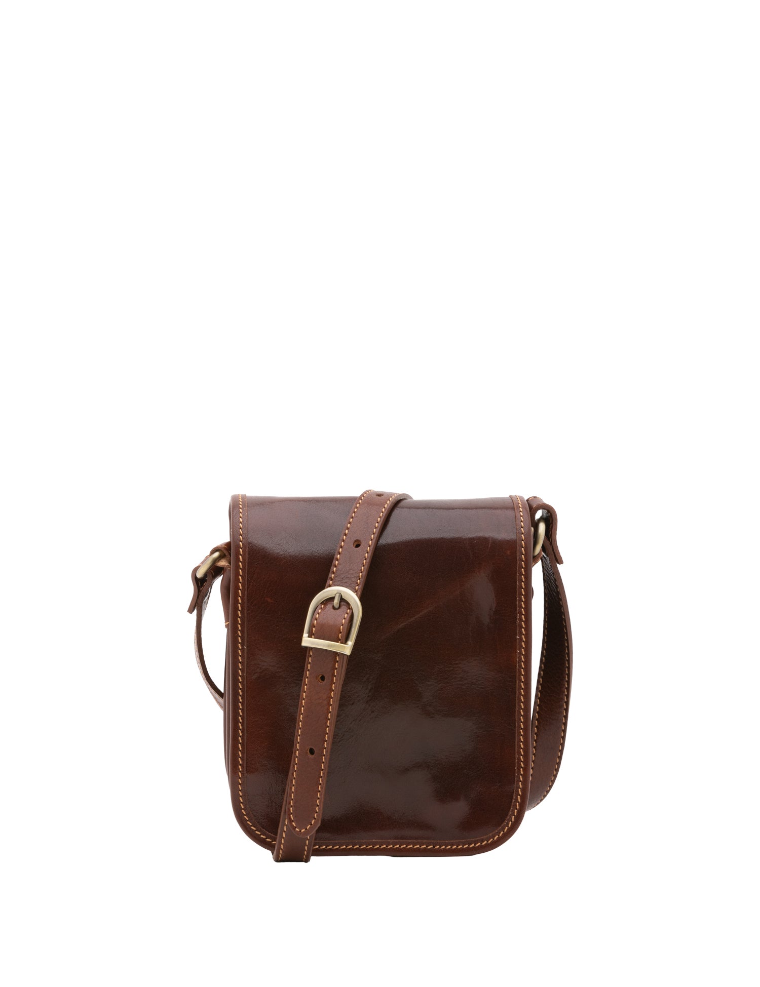Borsa a tracolla da uomo in vera pelle Made in Italy 5554-Marrone I Fratelli