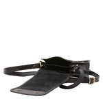 Borsa a tracolla da uomo in vera pelle Made in Italy 5554-Nero I Fratelli