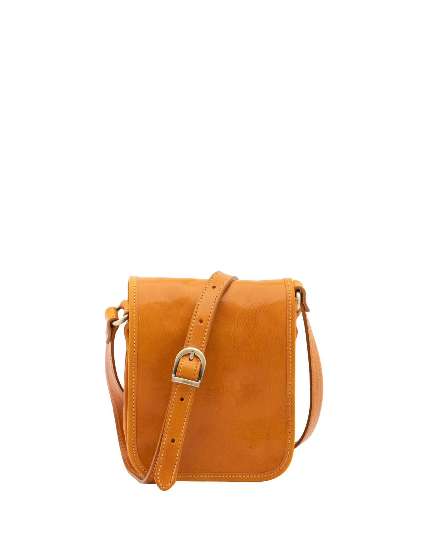 Borsa a tracolla da uomo in vera pelle Made in Italy 5554-Senape I Fratelli