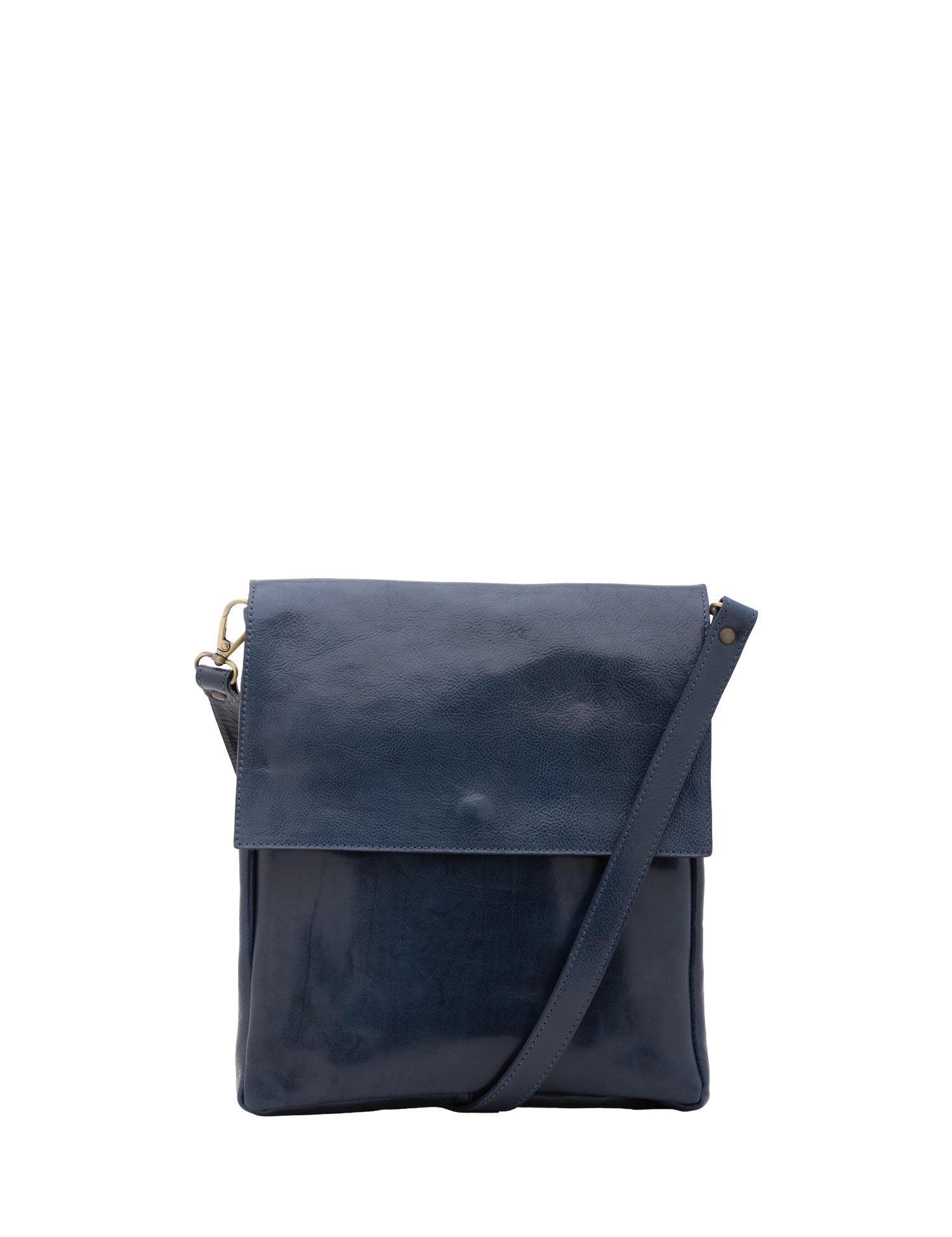 Borsa a tracolla uomo in vera pelle Made in Italy 5555-Blu I Fratelli