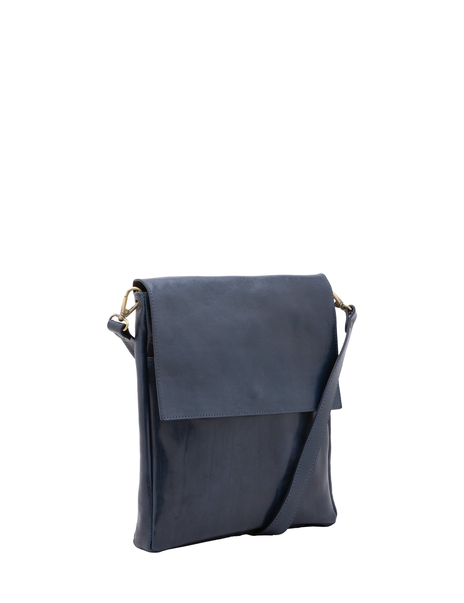 Borsa a tracolla uomo in vera pelle Made in Italy 5555-Blu I Fratelli