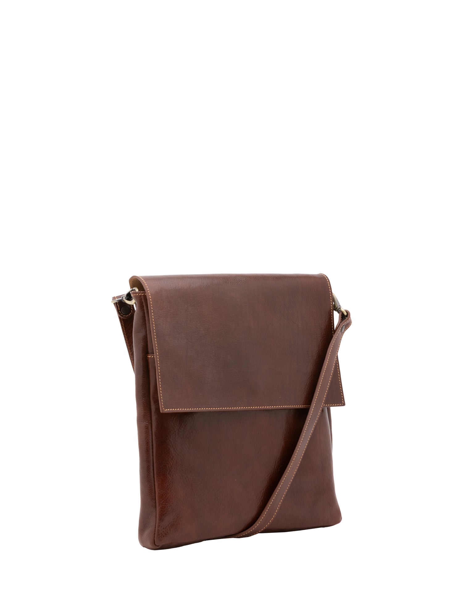 Borsa a tracolla uomo in vera pelle Made in Italy 5555-Marrone I Fratelli