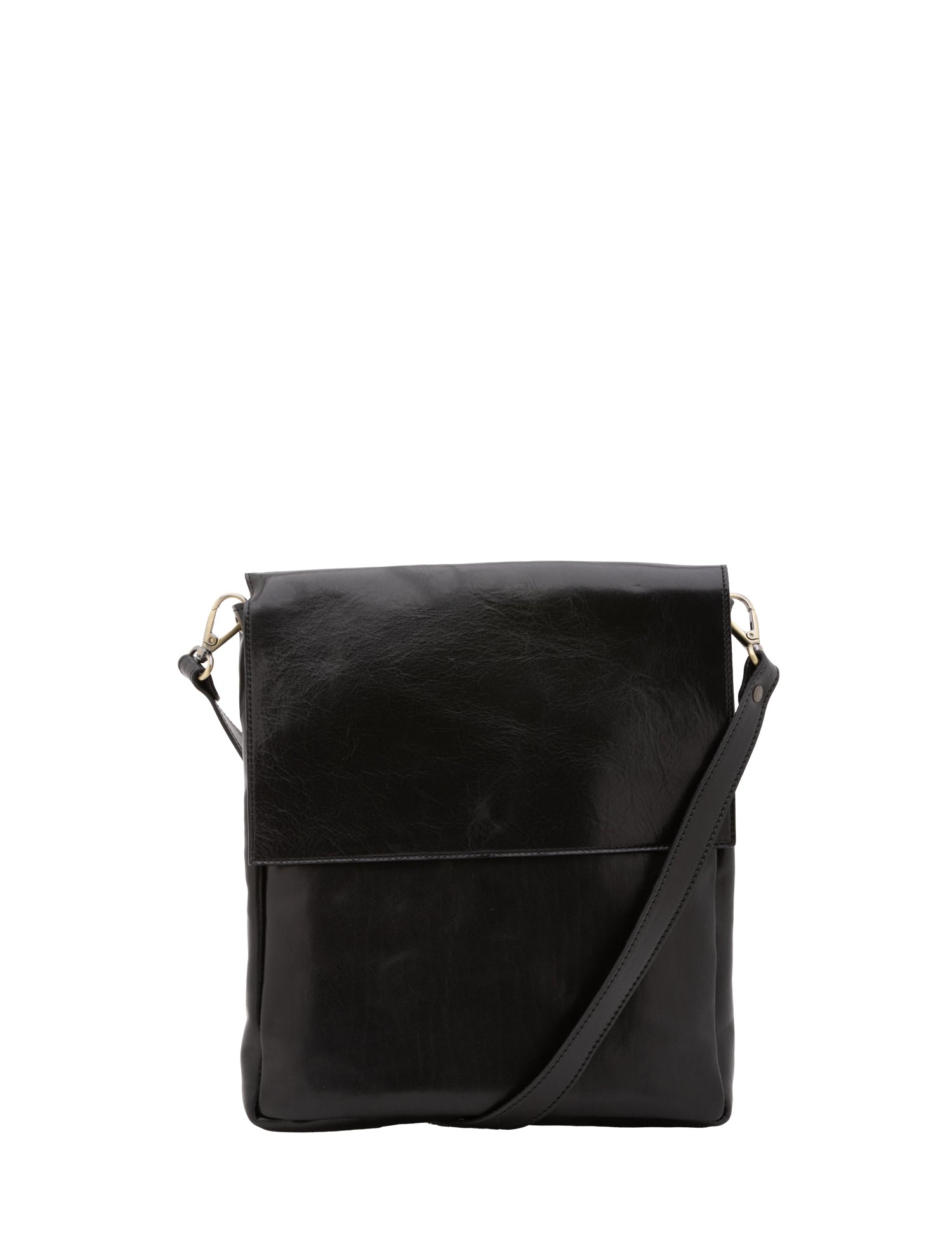 Borsa a tracolla uomo in vera pelle Made in Italy 5555-Nero I Fratelli