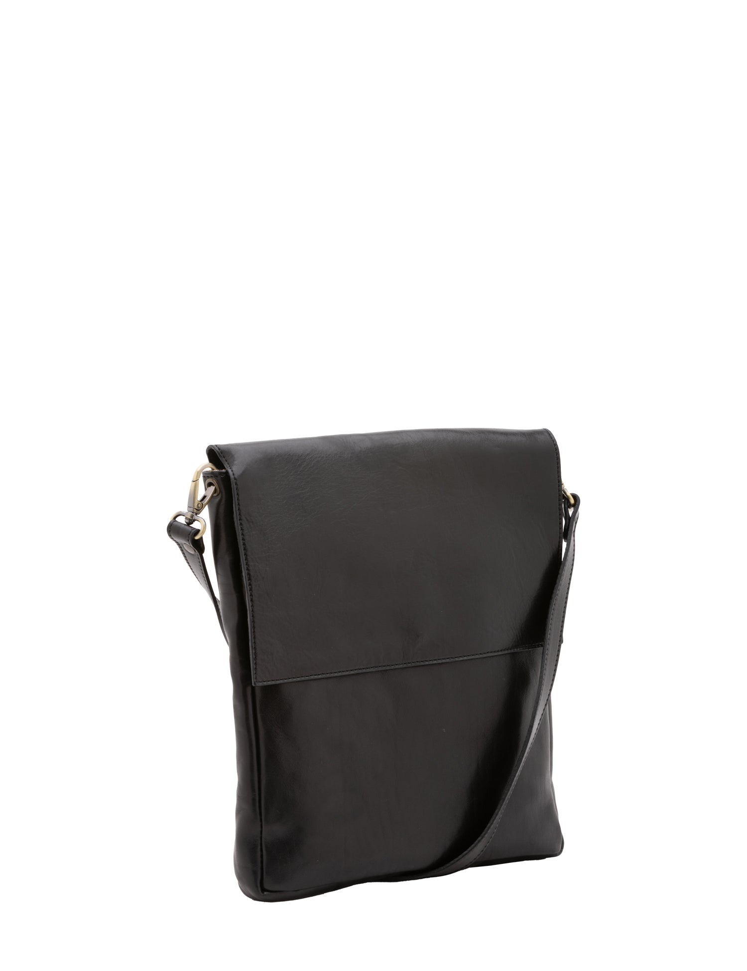 Borsa a tracolla uomo in vera pelle Made in Italy 5555-Nero I Fratelli