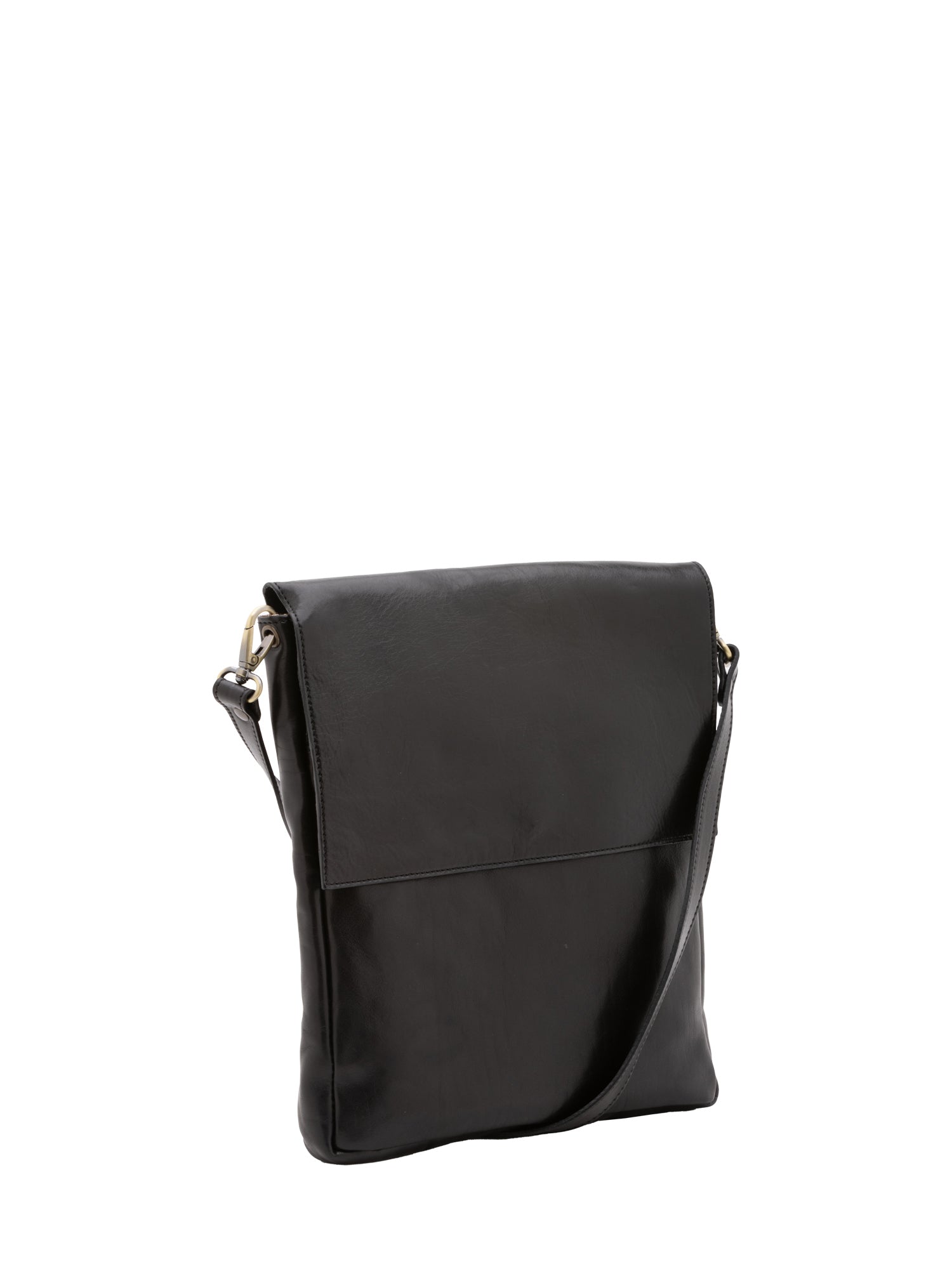 Borsa a tracolla uomo in vera pelle Made in Italy 5555-Nero I Fratelli