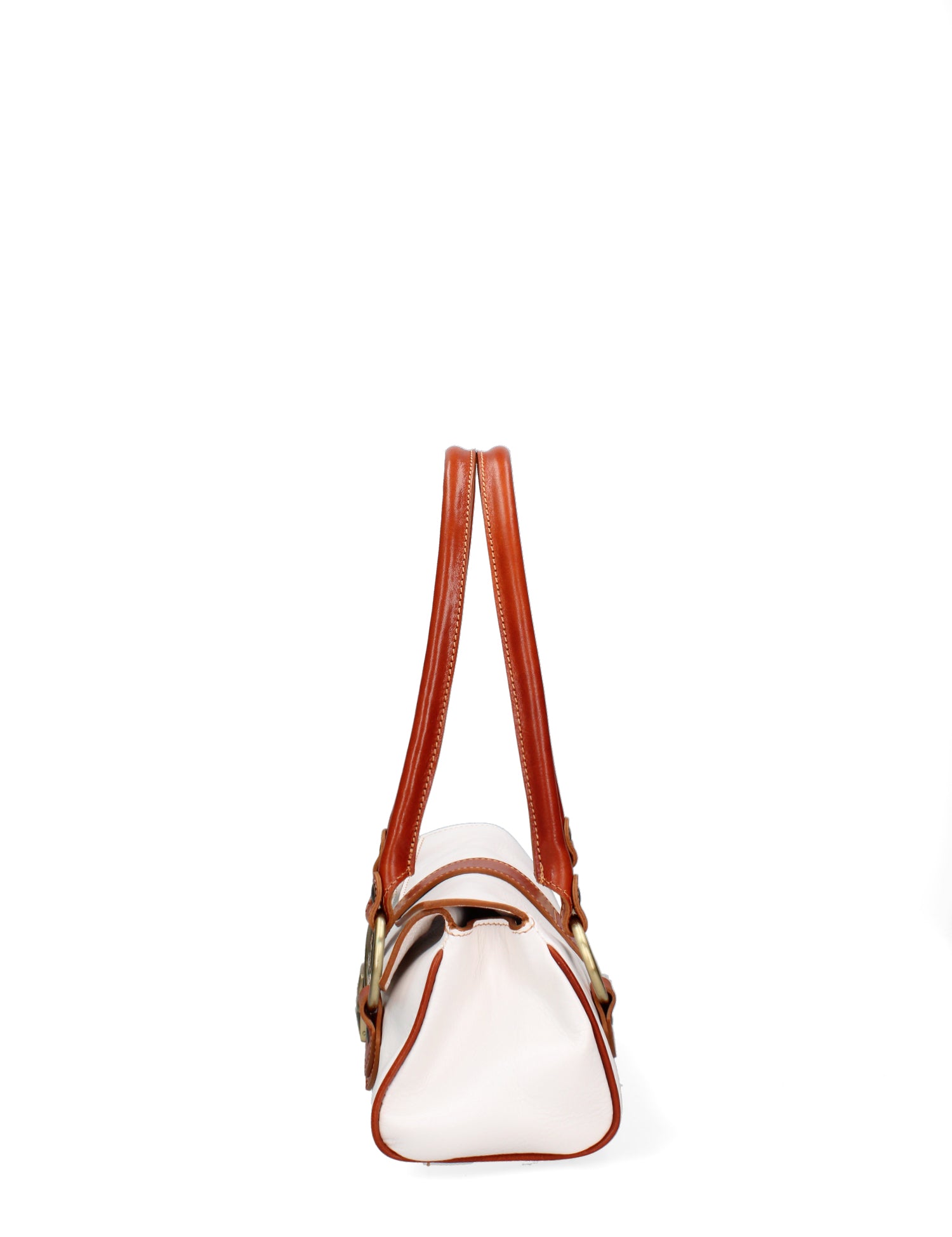 Borsa a Bauletto in Vera Pelle Bianco