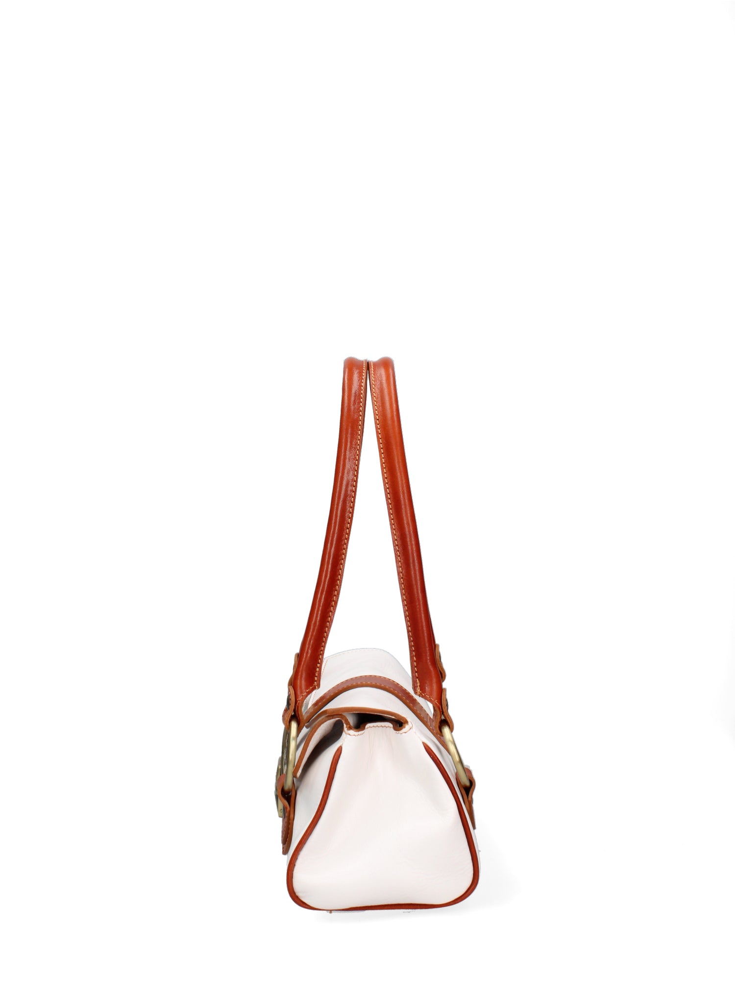 Borsa a Bauletto in Vera Pelle Bianco