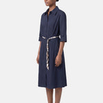 Vestito in Cotone Blu Scuro