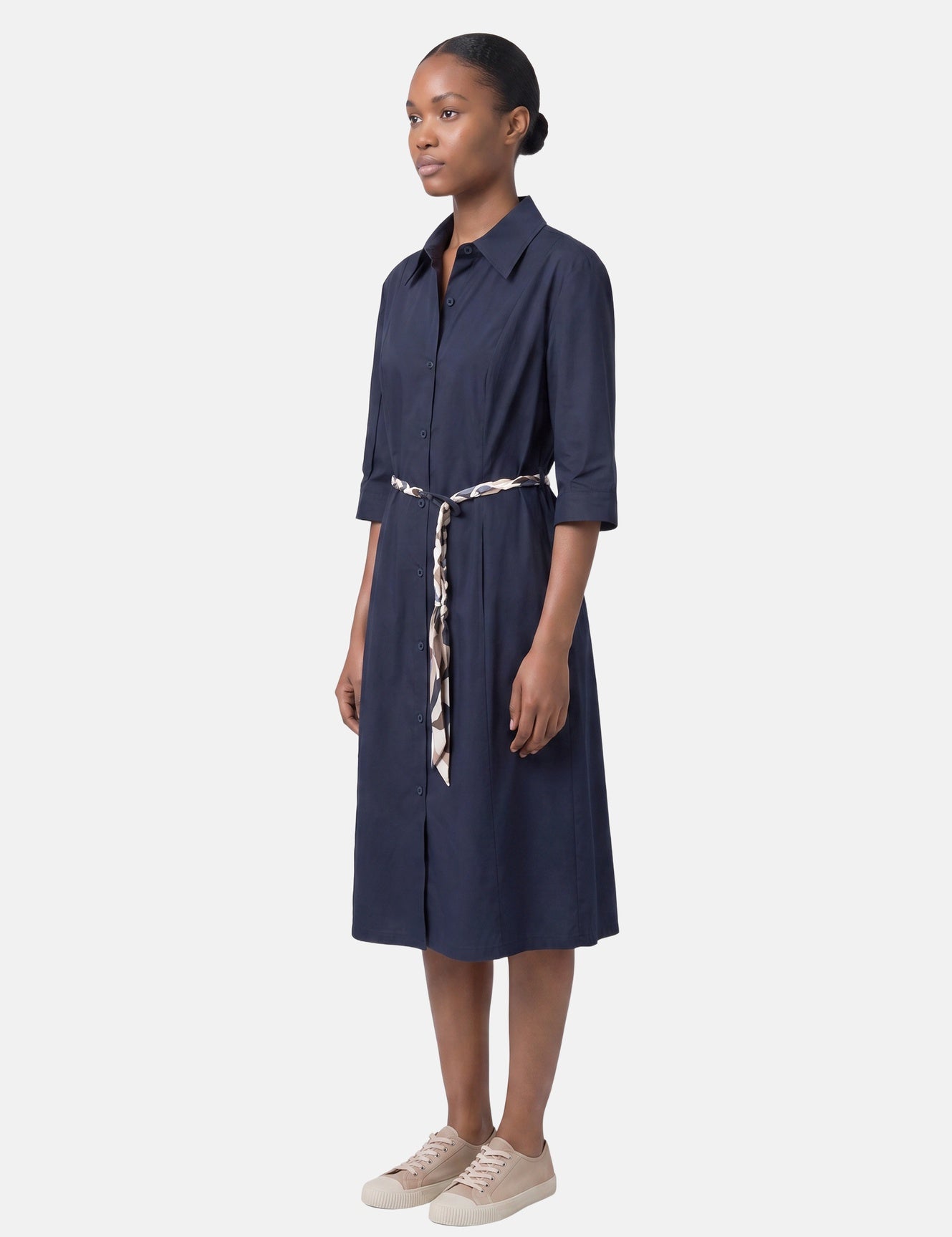 Vestito in Cotone Blu Scuro