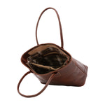 Borsa a tracolla da uomo in vera pelle 100% pelle 5562-Marrone I Fratelli