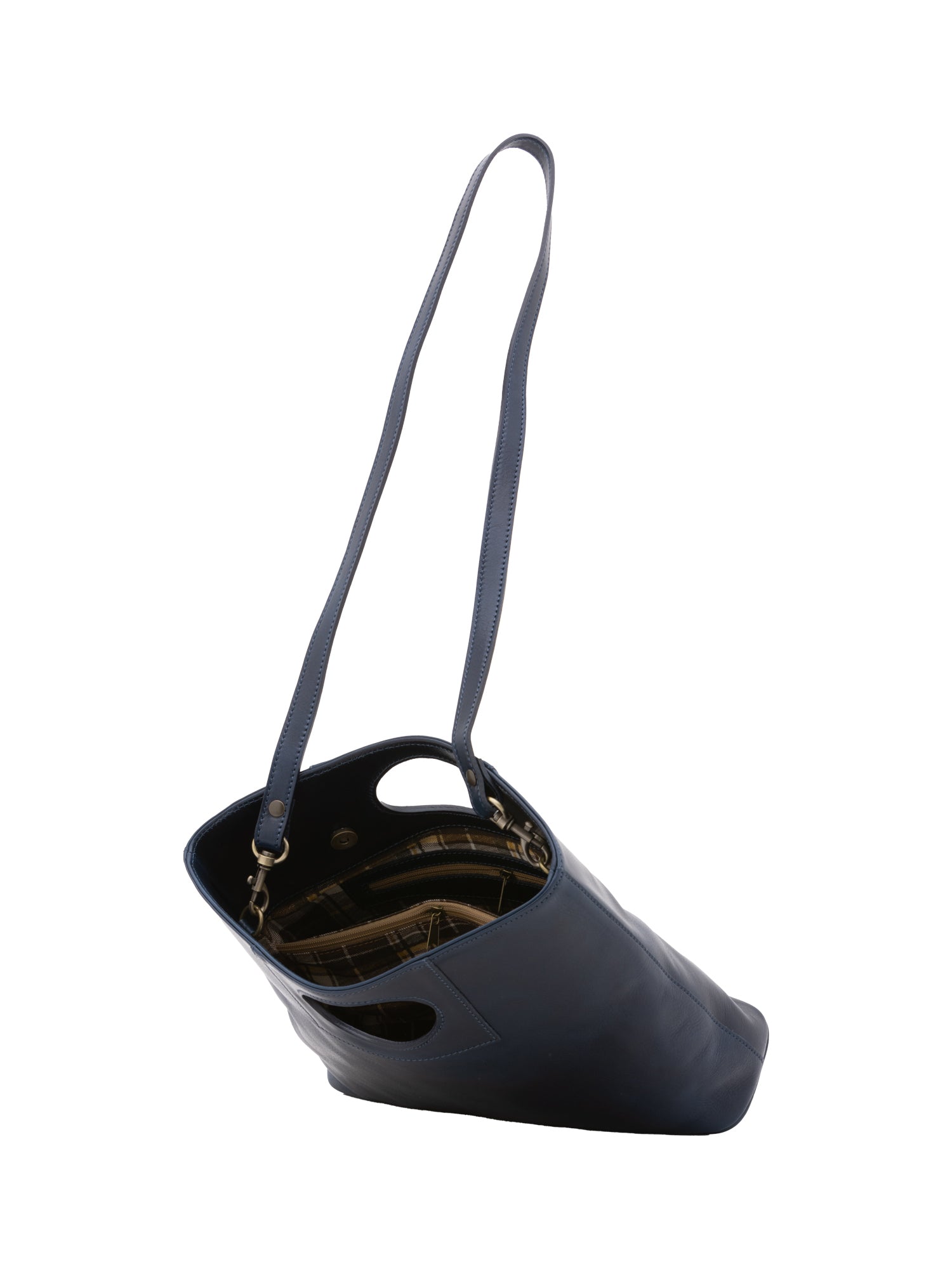 Borsa a tracolla da donna Vera pelle 5563-Blu I Fratelli