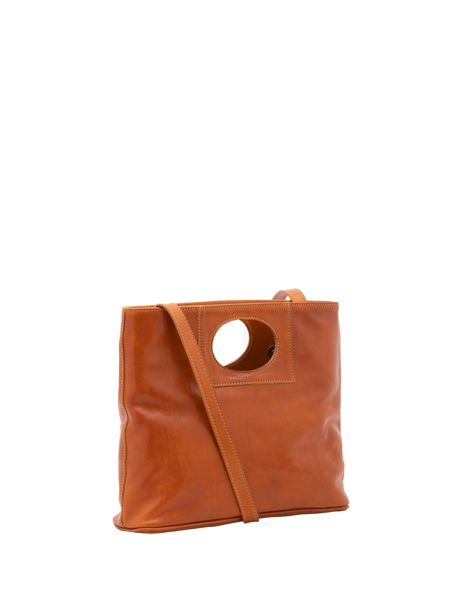 Borsa a tracolla da donna Vera pelle 5563-Cognac I Fratelli