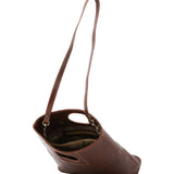 Borsa a tracolla da donna Vera pelle 5563-Marrone I Fratelli