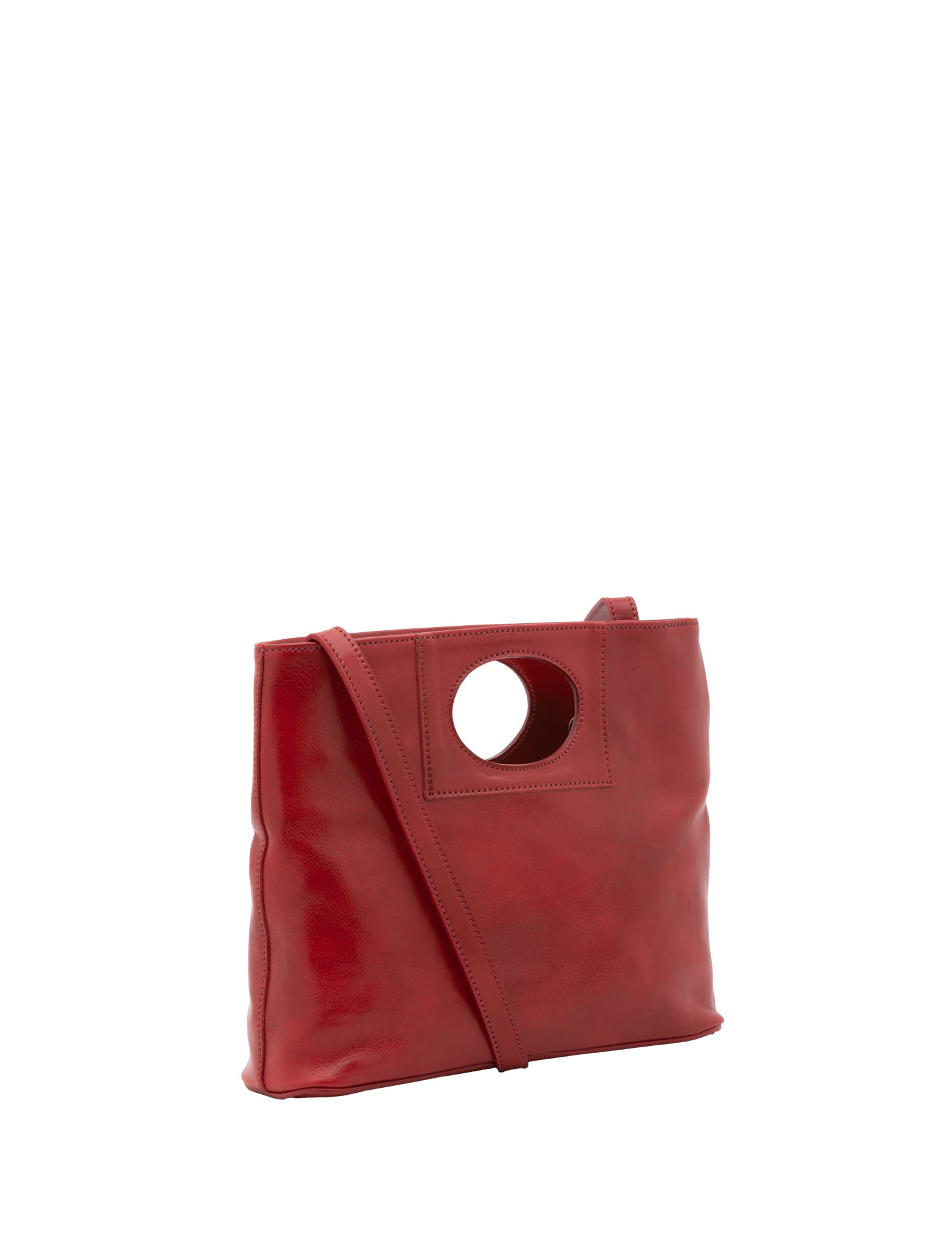 Borsa a tracolla da donna Vera pelle 5563-Rosso I Fratelli