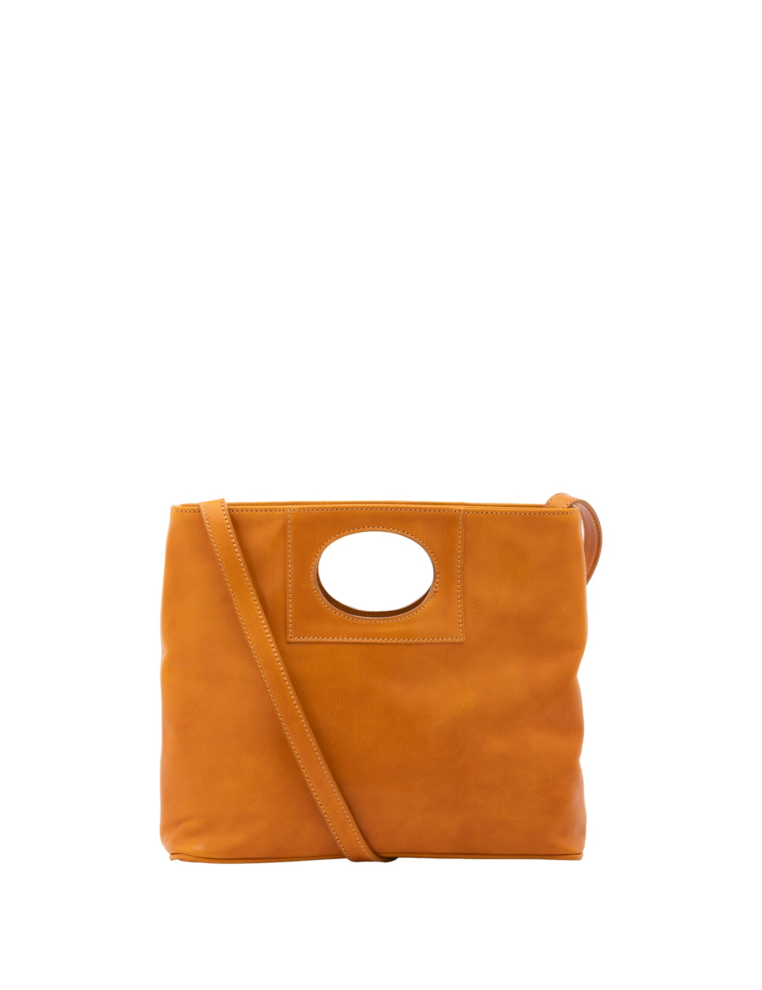 Borsa a tracolla da donna Vera pelle 5563-Senape I Fratelli