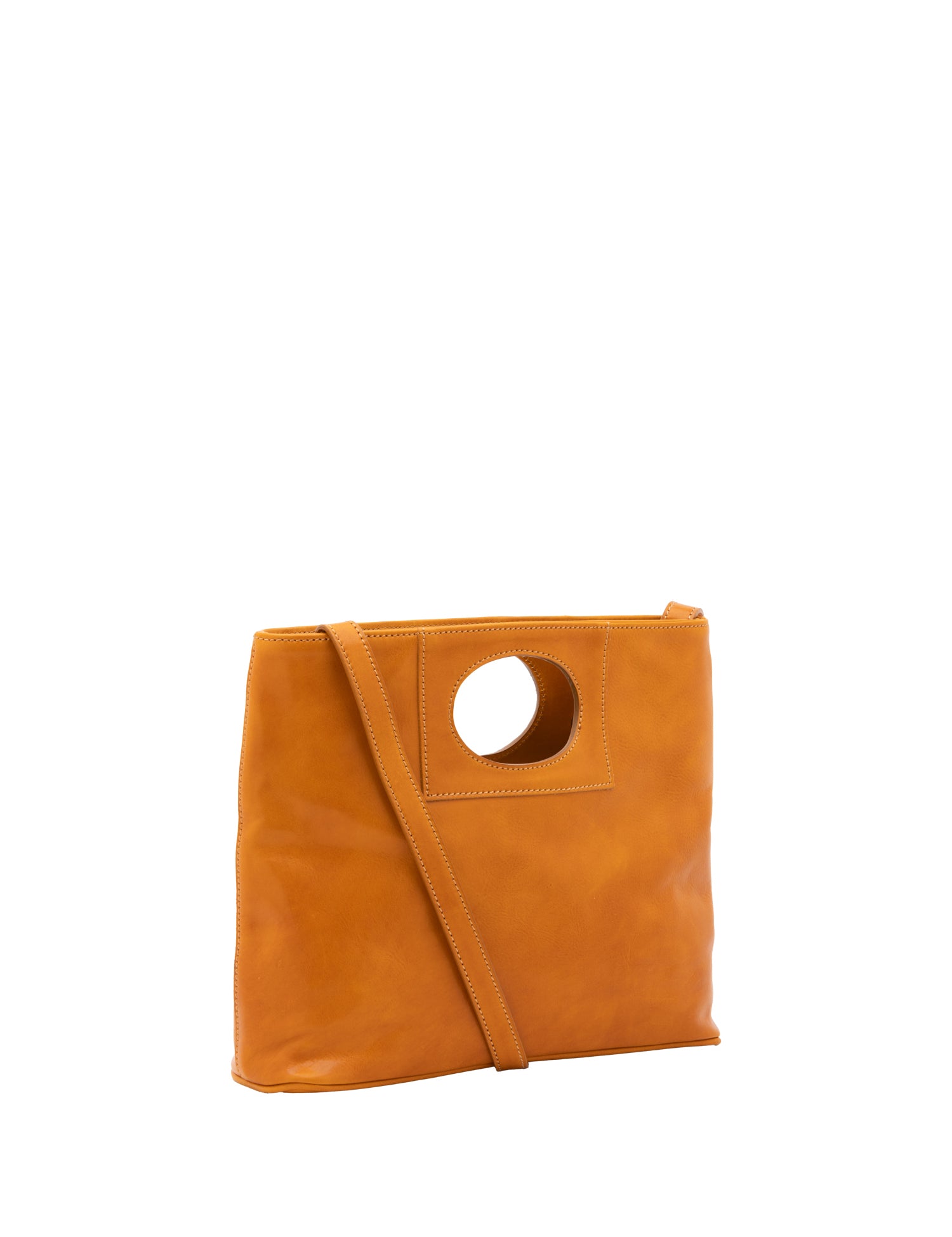 Borsa a tracolla da donna Vera pelle 5563-Senape I Fratelli