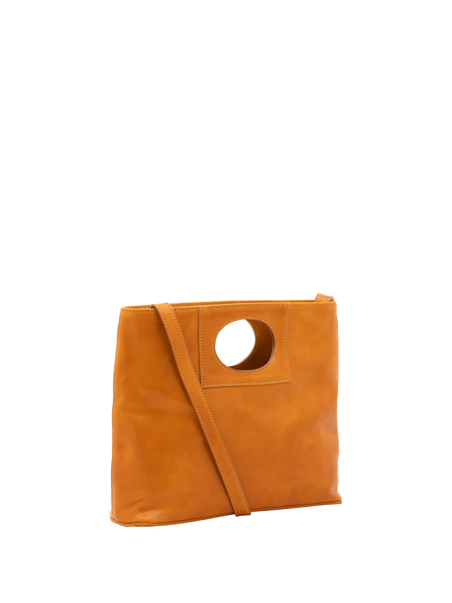 Borsa a tracolla da donna Vera pelle 5563-Senape I Fratelli