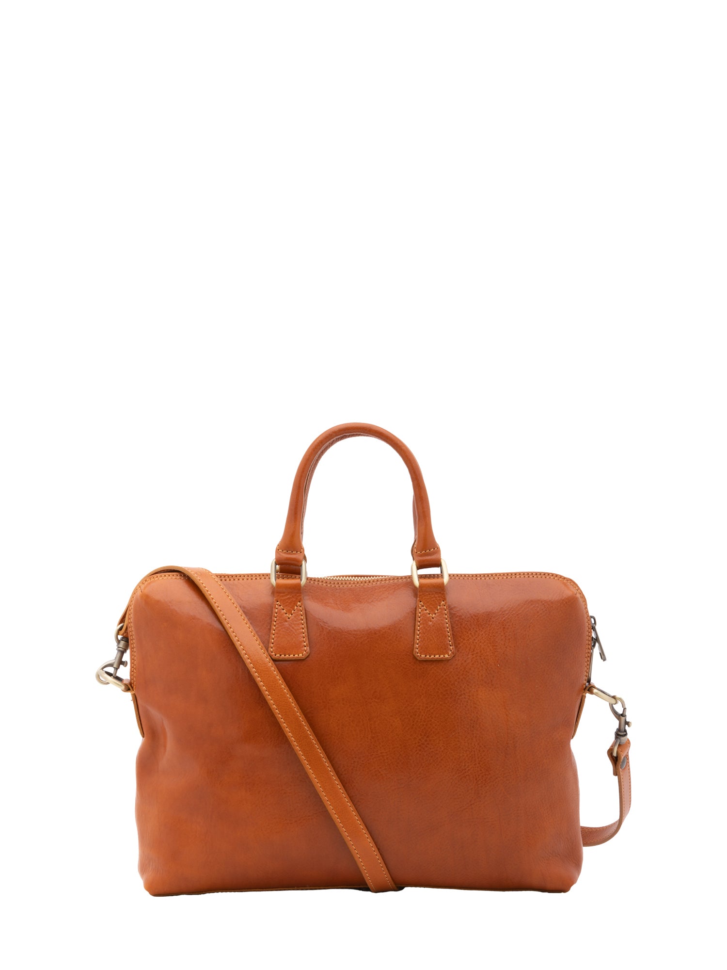 Borsa da lavoro uomo in vera pelle Made in Italy 5565-Cognac I Fratelli